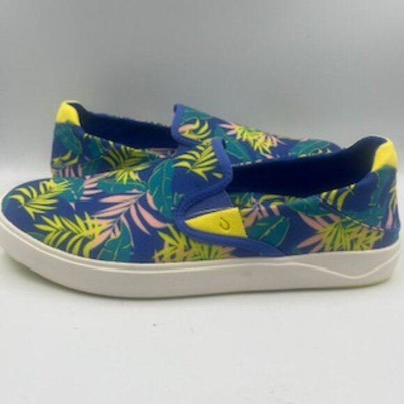 NEW Olukai Blue Aloha Floral Men\'s Sneakers Size 10.5 Lae’ahi Pa’L Slip On shoes main image 8